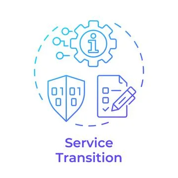 Service transition blue gradient concept icon Stock Illustration