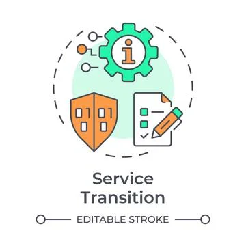 Service transition multi color concept icon Illustrazione stock