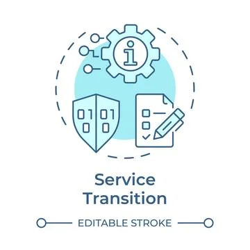 Service transition soft blue concept icon Stock Illustration
