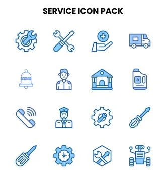 Service Two Colour Graphics Icons Pack Ilustração Stock