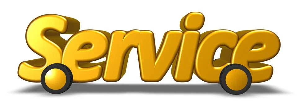 Service on wheels  - 3d illustration Stock Illustration