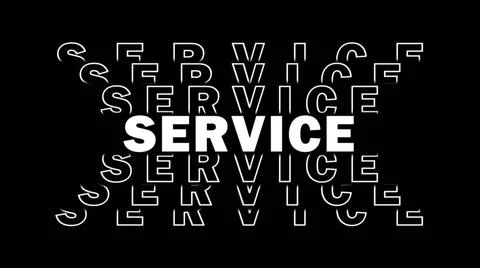 SERVICE - white lettering with repeating effect on black background Иллюстрация