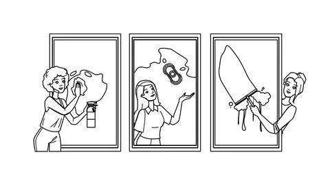Service window cleaning vector Illustrazione stock