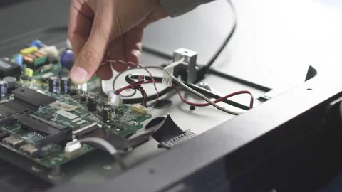 Service worker checks the electronic board of the TV Stock-Footage 160493745