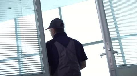 The Service Worker Fixed Something in the Office Stock Footage 62371766