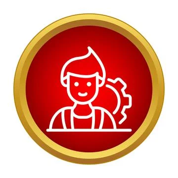 Service worker icon representing technical support and maintenance Stock Illustration