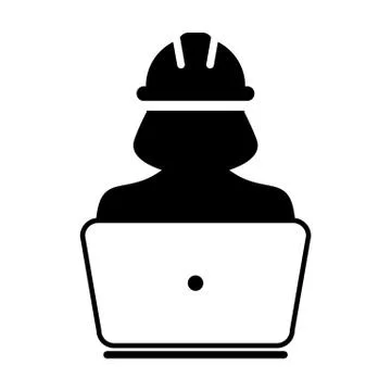 Service worker icon vector female construction service person profile avatar  Illustrazione stock