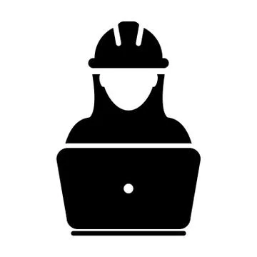 Service worker icon vector female construction service person profile avatar  Illustrazione stock