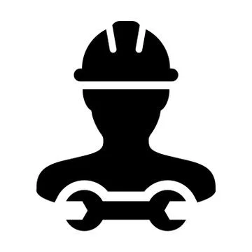 Service worker icon vector male construction service person profile avatar Illustrazione stock