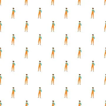 Service worker man pattern on white background Stock Illustration