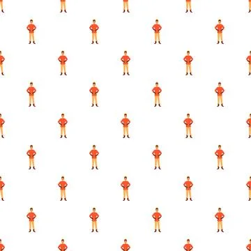Service worker man uniform seamless pattern background Stock Illustration
