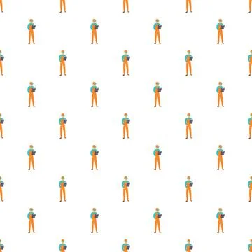Service worker seamless pattern creating background texture Stock Illustration