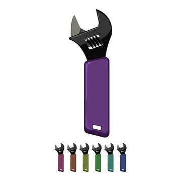 Service wrench tool cartoon vector graphic Stock Illustration