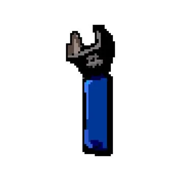 Service wrench tool game pixel art vector illustration Ilustração Stock