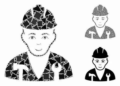 Serviceman Composition Icon of Humpy Items Illustrazione stock