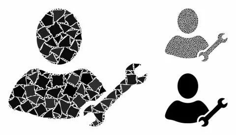 Serviceman Mosaic Icon of Trembly Elements 스톡 일러스트