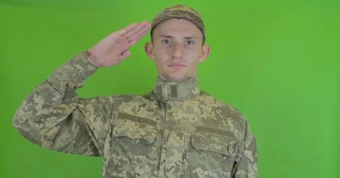 Serviceman salutes Stock Footage 75910283