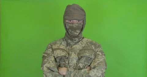 Serviceman wearing a mask Stock Footage 75910314