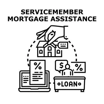Servicemember mortgage assistance program concept illustration Illustrazione stock
