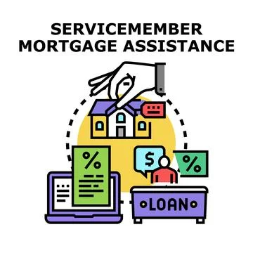 Servicemember mortgage assistance program concept illustration Stock Illustration