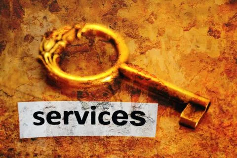 Services and key concept Stock Illustration