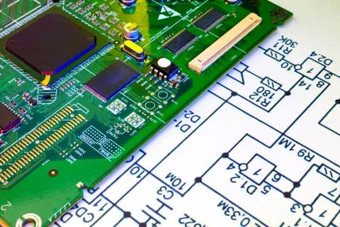 Services and repair of electronics, electronic boards. Stock Photos