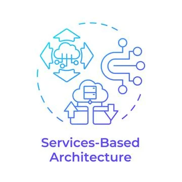 Services based architecture blue gradient concept icon Stock Illustration