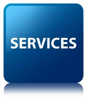Services blue square button Stock Illustration
