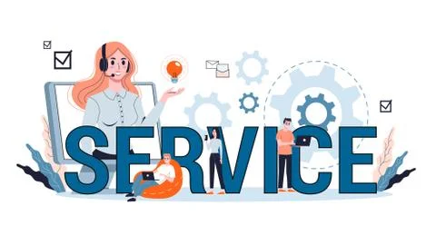Services concept. Idea of customer support. Help clients Stock-Illustration