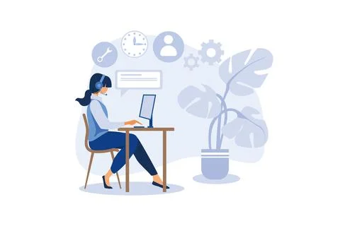 Services flat modern design illustration Stock Illustration