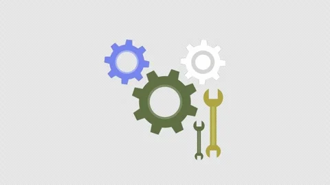 Services gear icon animation loop motion graphics video transparent backgro.. Stock Footage 240891628