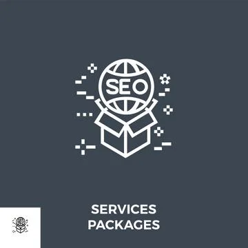 Services Packages Line Icon Stock Illustration
