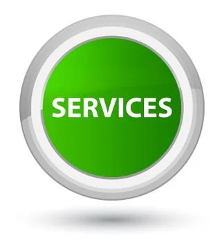 Services prime green round button Stock Illustration