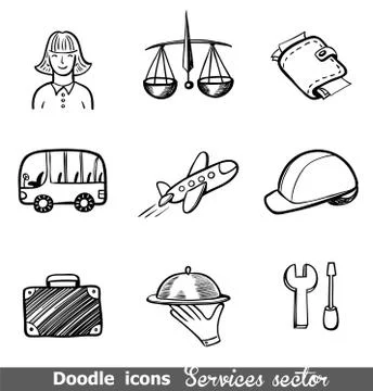 Services sector icons Stock Illustration