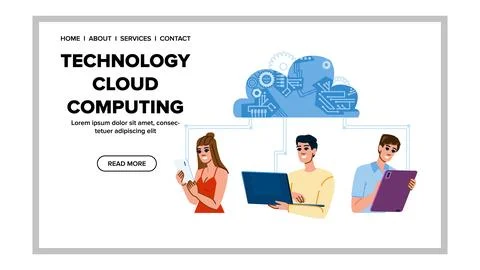 Services technology cloud computing vector Stock Illustration