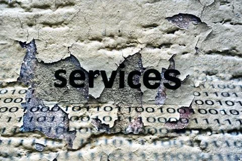 Services text on grunge background Stock Illustration