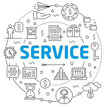 ServicesLinear illustration slide for the presentation Stock Illustration