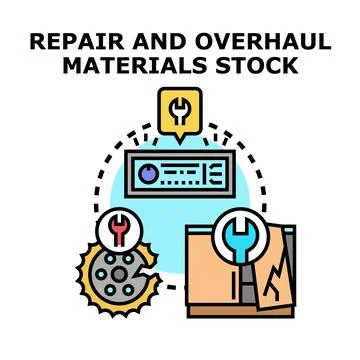 Servicing and overhaul materials stock icon concept Stock Illustration