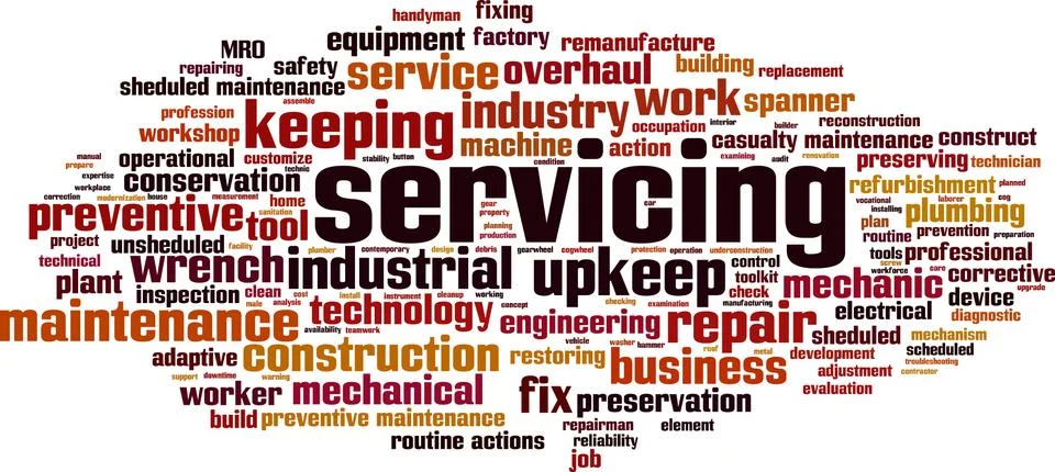 Servicing word cloud Stock Illustration