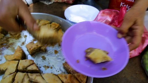 Serving baklava in picnic, su01 Stock Footage 106611553
