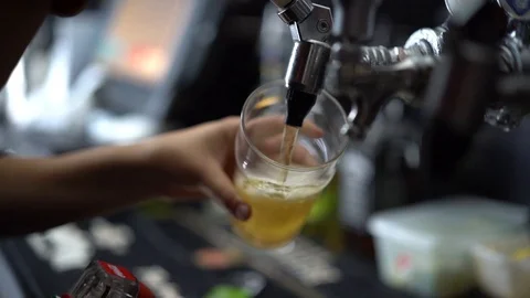 Serving Beer glass Stock Footage