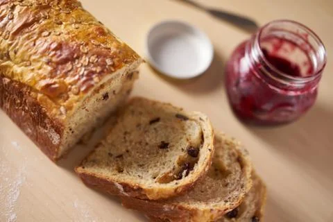 Serving for breakfast or tea time with sliced bread Stock Photos