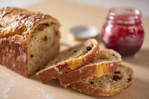 Serving for breakfast or tea time with sliced bread Stock Photos
