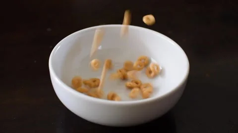 Serving cereal with milk Stock Footage 134291465