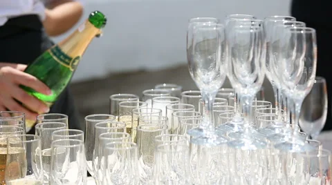 Serving Champagne Stock Footage 51864564