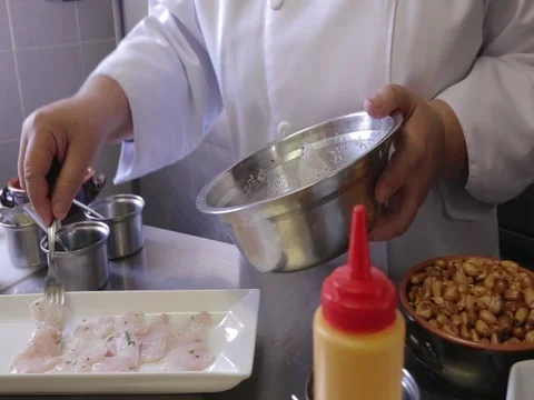 Serving chicken in a plate 1 Stock Footage 80679213