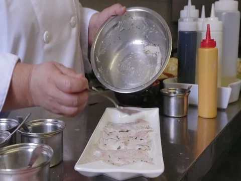 Serving chicken in a plate 2 Stock Footage 80679235