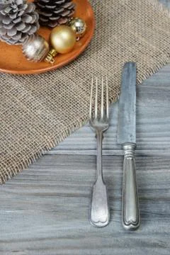 Serving for Christmas dinner 스톡 사진