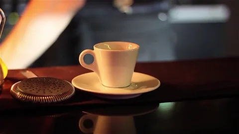 Serving coffee at the bar Stock Footage 76471570