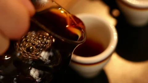 Serving coffee Stock Footage 93663292